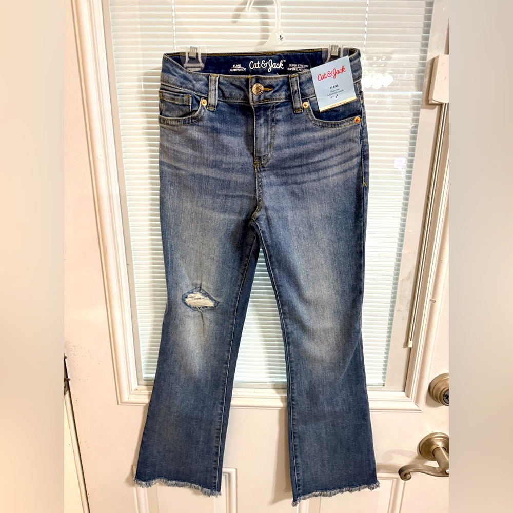 Cat & Jack Girl’s Distressed Light Blue Flare Jeans